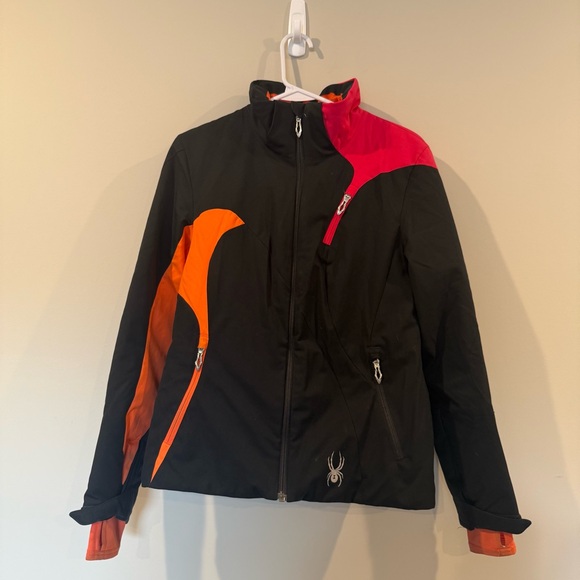 Spyder Black Jacket with Orange Lining - Picture 1 of 11